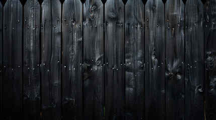 Canvas Print - the black wooden fence on a dark background, in the style of rui palha, minimalist backgrounds