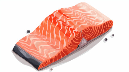 Wall Mural - isometric raw salmon fillet