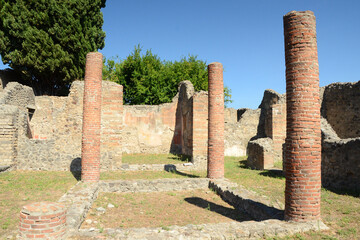 Wall Mural - Ancient roman city of Pompeii on the shadow of Mount Vesuvius 