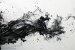 splash of black liquid on white background