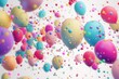 colorful balloons on white background