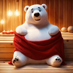 Poster - teddy bear with christmas decoration