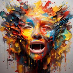 Wall Mural - Abstract representation of emotions through color