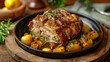 Gourmet roasted pork with herbs and potatoes