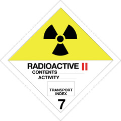 ADR class 7 B sign radioactive isolated on white background