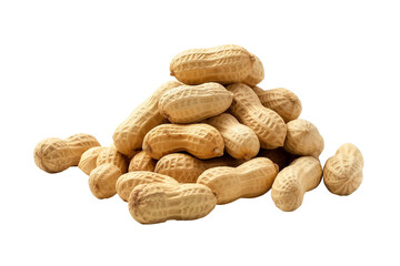 Peanuts with skin isolated on a transparent background