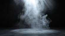 This Image Captures Ethereal Smoke Patterns Illuminated By A Ray Of Light In A Pitch-black Environment