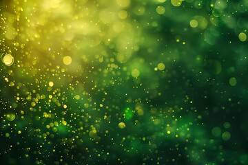 Wall Mural - Green tech particle bokeh background.