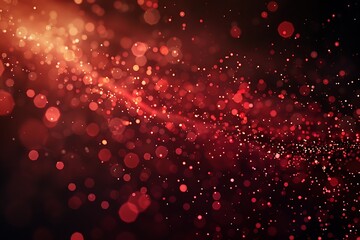 Wall Mural - Red tech particle bokeh background.