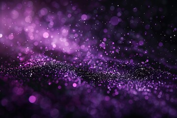 Canvas Print - Purple tech particle bokeh background.