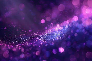 Wall Mural - Purple tech particle bokeh background.