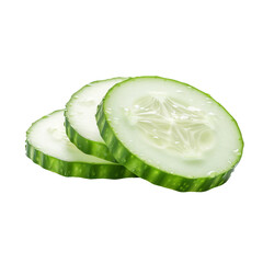 Sticker - cucumber slices isolated on white background