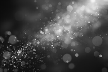 Wall Mural - Black tech particle bokeh background.