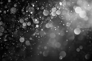 Wall Mural - Black tech particle bokeh background.
