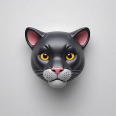 Wall Mural - Panther 3D sticker vector Emoji icon illustration, funny little animals, panther on a white background