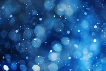 Wall Mural - Blue tech particle bokeh background.