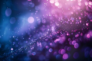Wall Mural - Blue purple tech particle bokeh background.