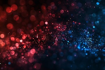 Wall Mural - Blue red tech particle bokeh background.