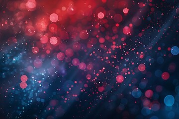 Canvas Print - Blue red tech particle bokeh background.