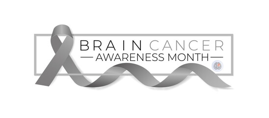 Wall Mural - Brain Cancer awareness month is observed each year in May. That s supporting and awaring people illness of brain tumor. Vector illustration.