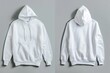 © MUS_GRAPHIC - Men's white blank hoodie template,from two sides, for your design mockup for print, isolated on white background 22
