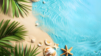 Wall Mural - Summer time, Vacation background, travel wallpaper, beach and sand wallpaper, relaxation