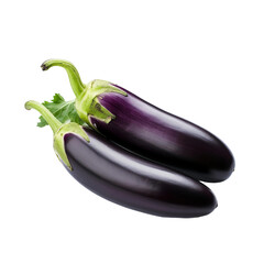 Sticker - eggplants isolated on white background