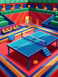 This energetic table tennis background captures the intensity of a competitive match.
