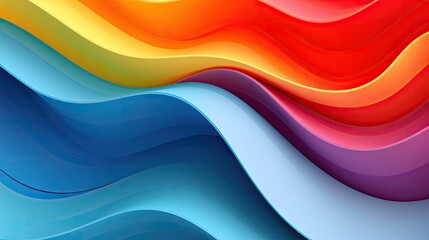 Poster - Vibrant Abstract Background Featuring Colorful Curves and Waves for Creative Designs