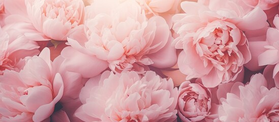 Canvas Print - Elegant Pink Peonies Creating a Dreamy Floral Background with Romantic Blooms and Tender Petals