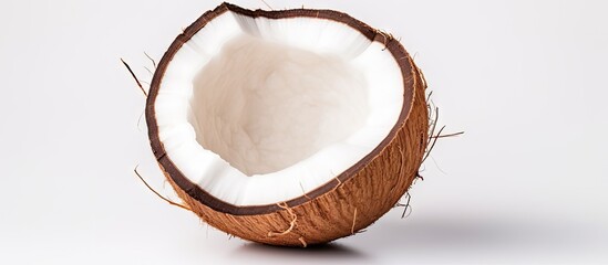 Sticker - Fresh Coconut - Tropical Fruit Isolated on White Background for Healthy Lifestyle and Nutrition Concepts