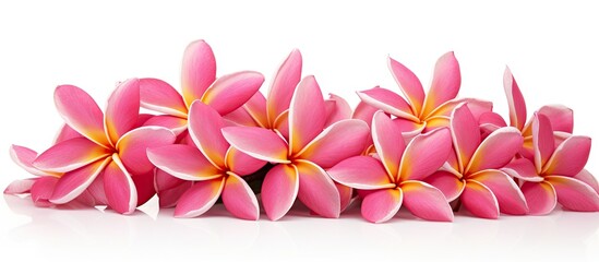 Wall Mural - Vibrant Beauty of Fran Flowers Blooming on a Minimalistic White Background