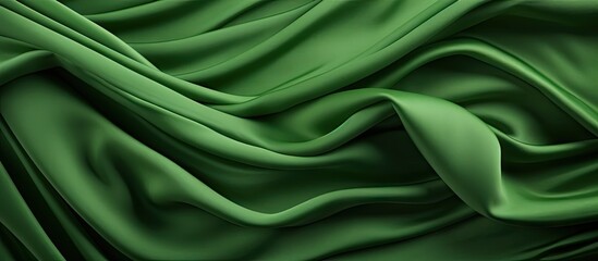 Poster - Elegant Green Silk Fabric with Luxurious Texture for Fashion Design and Home Decor