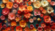 Many small flowers，Solid color background，,Abstract flowers