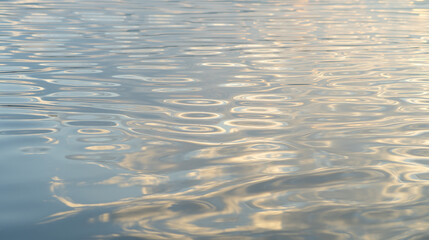 Wall Mural - Water ripple reflection with sunset sky.