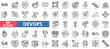 © Uniconlabs - DevOps icon collection set. Containing software, development, operations, practice, combine, system development life cycle icon. Simple line vector
