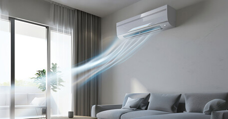 Wall Mural - air conditioner with fresh stream in living room