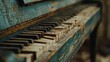 a weathered piano with keys worn by countless melodies, resonating with the soulful beauty of imperfect notes