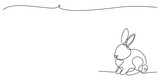 Fototapeta  - Zajączek wielkanocny rysowany jedną ciągłą linią. Sylwetka uroczego królika w prostym minimalistycznym stylu. Ilustracja wektorowa.