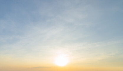 Wall Mural - Sunset sky. Abstract nature background. Dramatic blue with orange colorful clouds in twilight time.