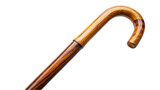 Wooden walking stick cane. isolated on transparent background.