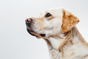 Wall Mural - a dog with a collar looking up