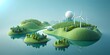 Abstract wallpaper about environmental protection, green planet with activities
