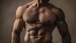 Male abs. Muscled male model torso with abs