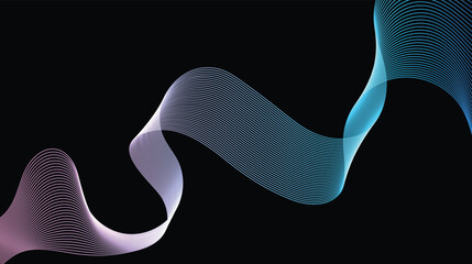Wall Mural - dynamic wave lines calming rhythms colorful background gradient