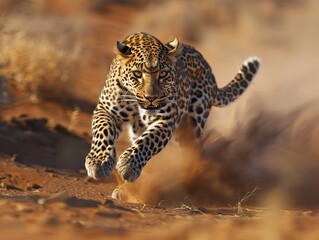 Wall Mural - Leopard Hunting In Wilds