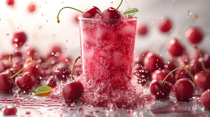 Wall Mural - Cherry fruit water juice