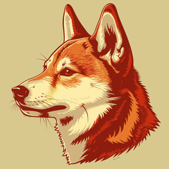 Sticker - Shiba Inu Head Illustration