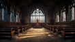 glass gothic church building illustration gargoyles vaults, flying buttresses, nave altar glass gothic church building