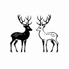 Sticker - Two minimalist Deer logo